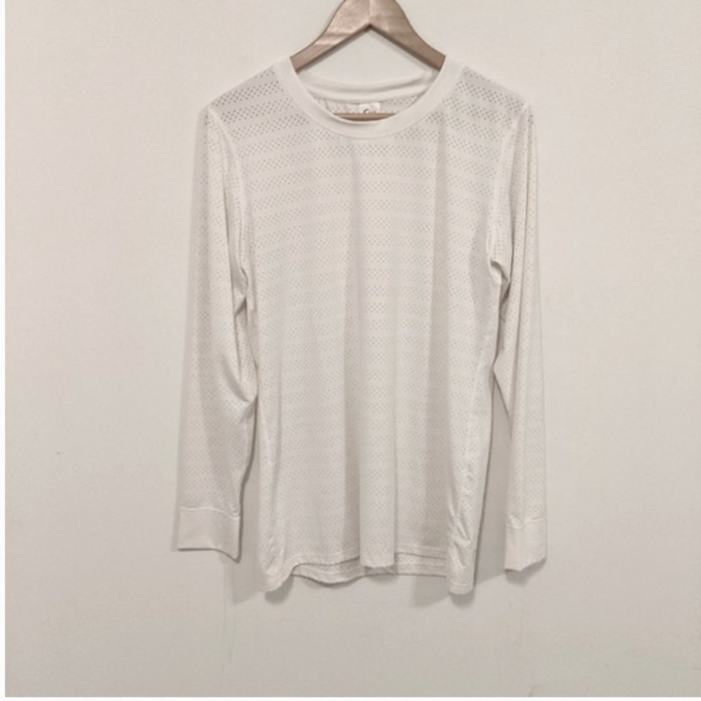 Zyia Active White Perforated Chill Long Sleeve Top S - Picture 6 of 14